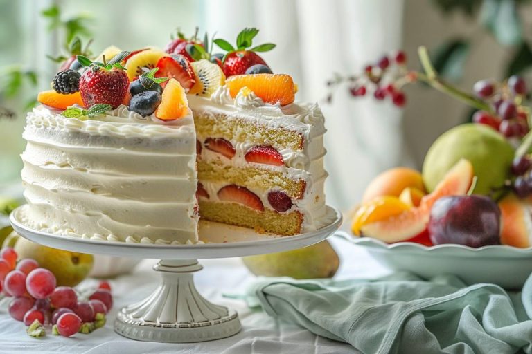 Recette de gâteau léger et moelleux parfait pour accompagner une salade de fruits frais