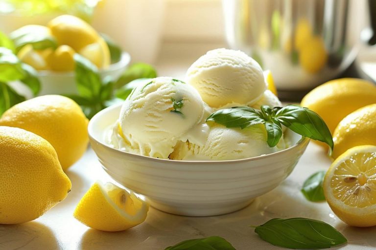 Recette rafraîchissante : sorbet citron basilic Novascope pour un dessert estival léger et parfumé