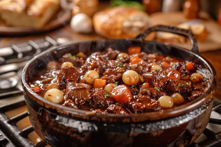 Recette authentique du boeuf bourguignon de grand-mère : un plat familial réconfortant et savoureux